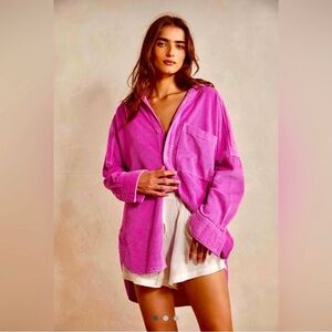 CP Shades x Free People Pink Corduroy Top S
